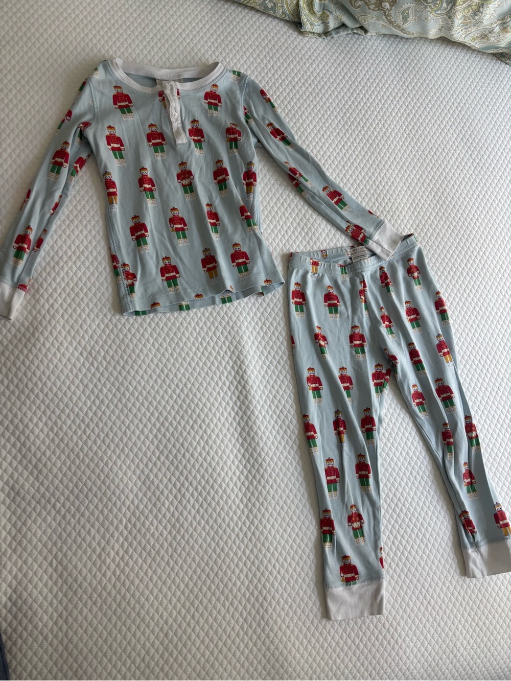 The Beaufort Bonnet Company Light Blue Nutcracker Print Pajama Set